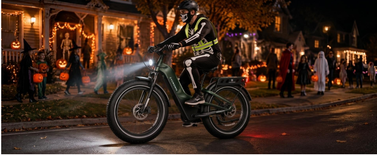 E-bike ride during Halloween night