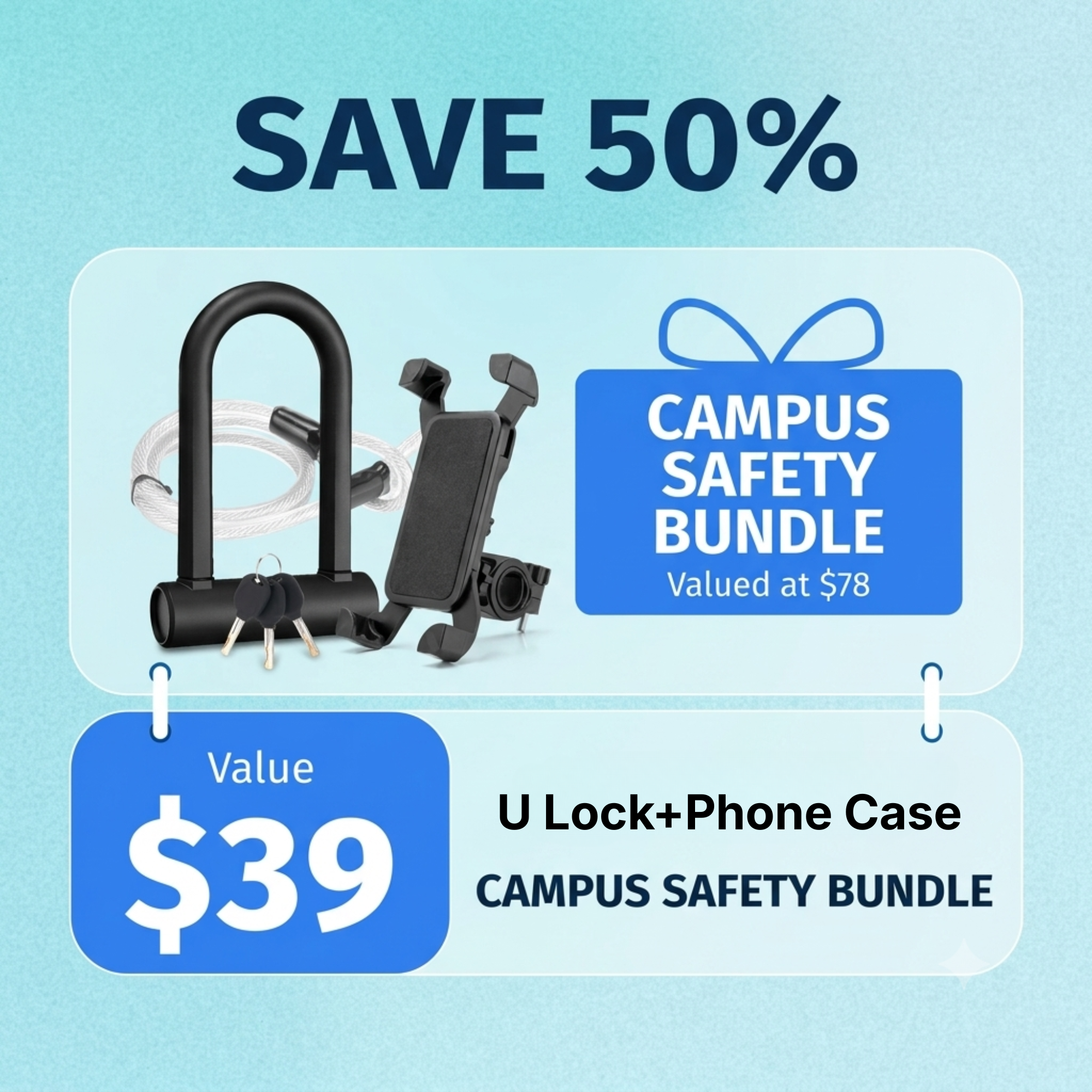 U Lock + Phone Case Bundle