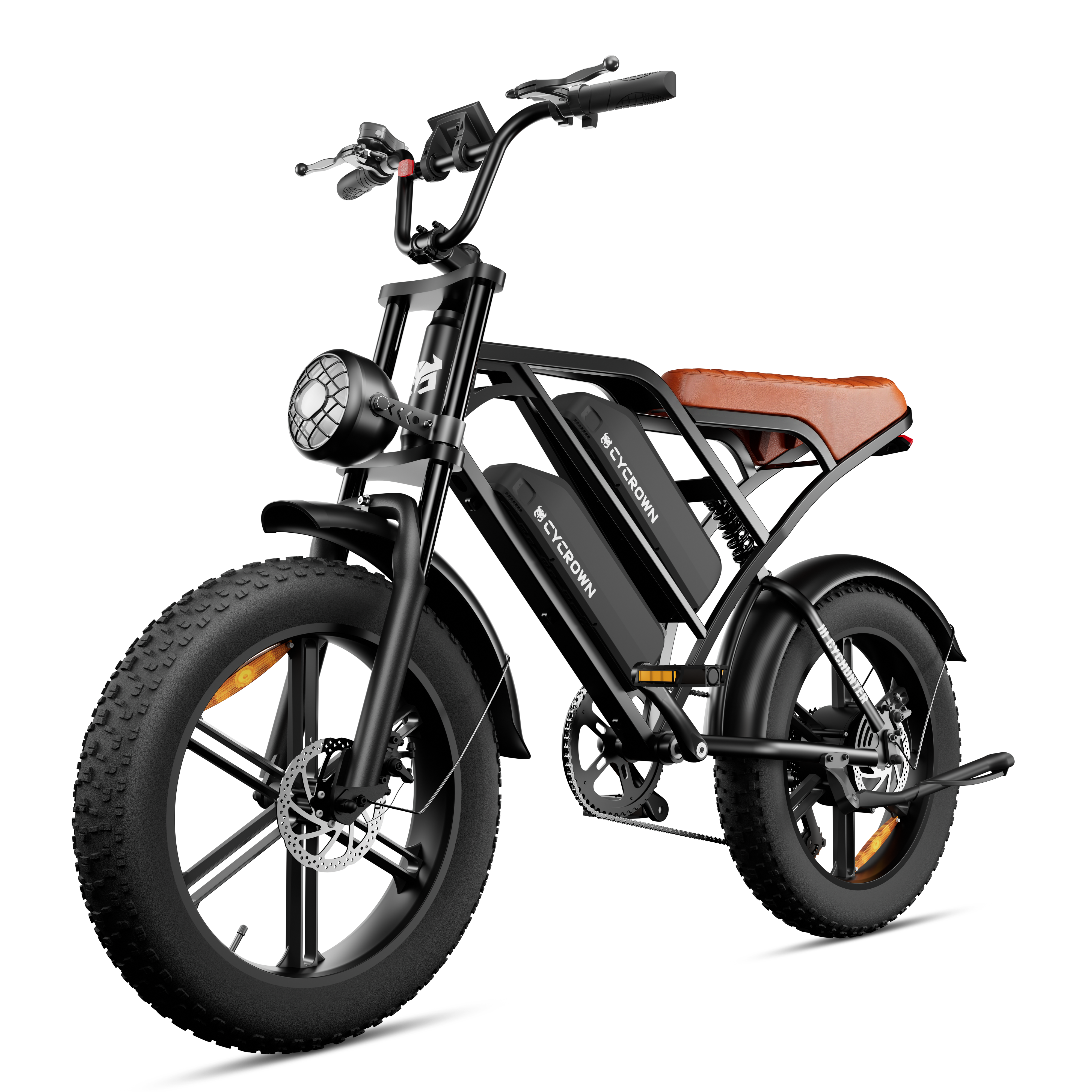 electric moped bicycles Turbo Style Full Suspension All Terrain eBike Whether commuting CYCROWN CycHunter 2.0 Long-Range Moped-Style