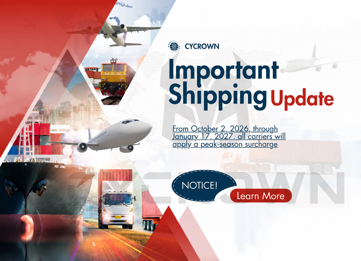 CYCROWN Holiday Orders: Shipping Information for 2026