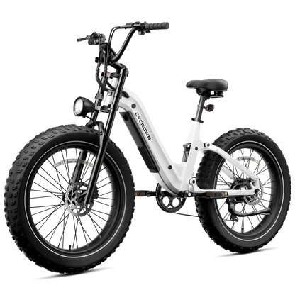 Up to 90-Mile Range CYCROWN Roma Long-Range All-Terrain Fat Tire Ebike, 26 x 4.0 Kenda Tires, 1500W Peak, 28 MPH